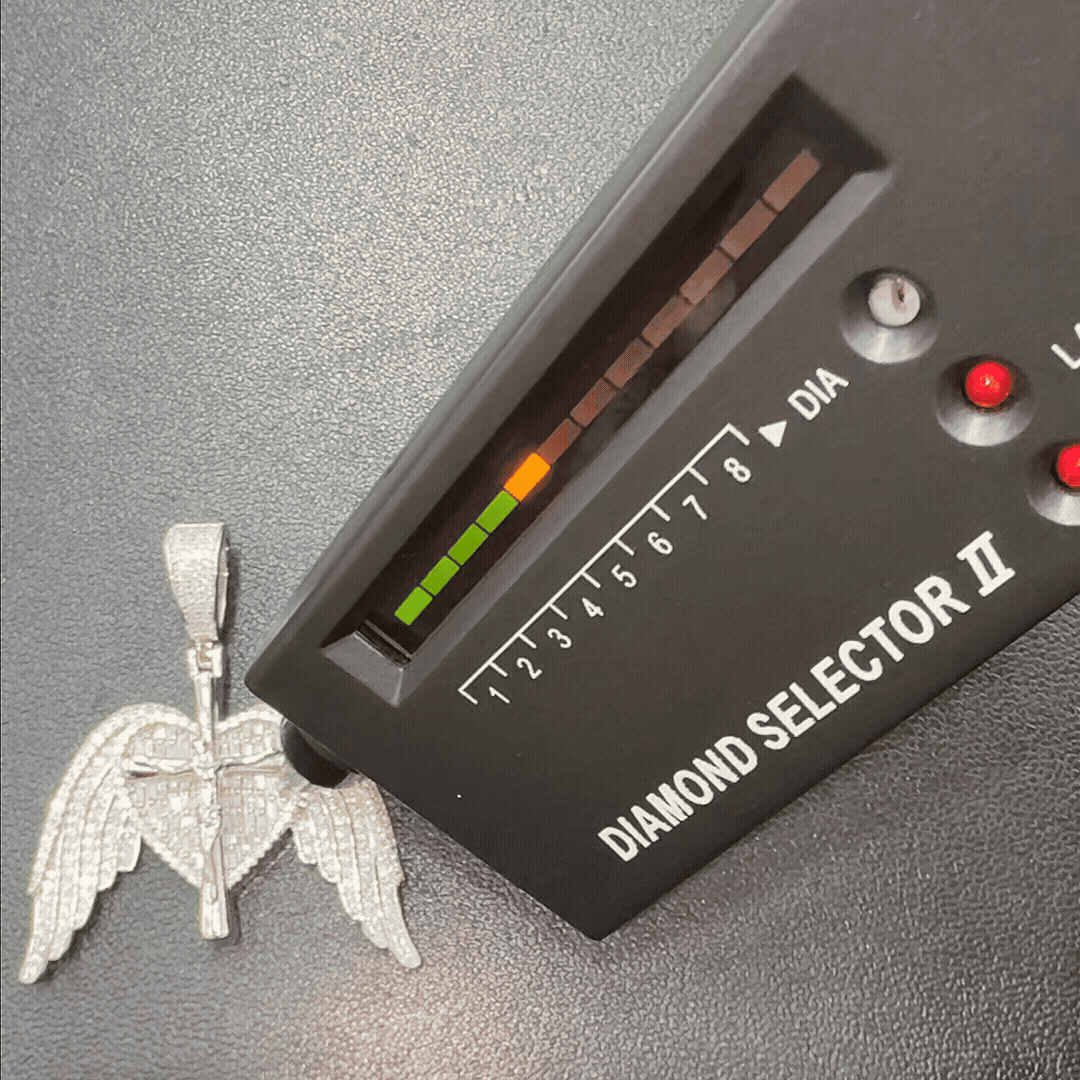 Moissanite Angel Wing Heart Cross Pendant