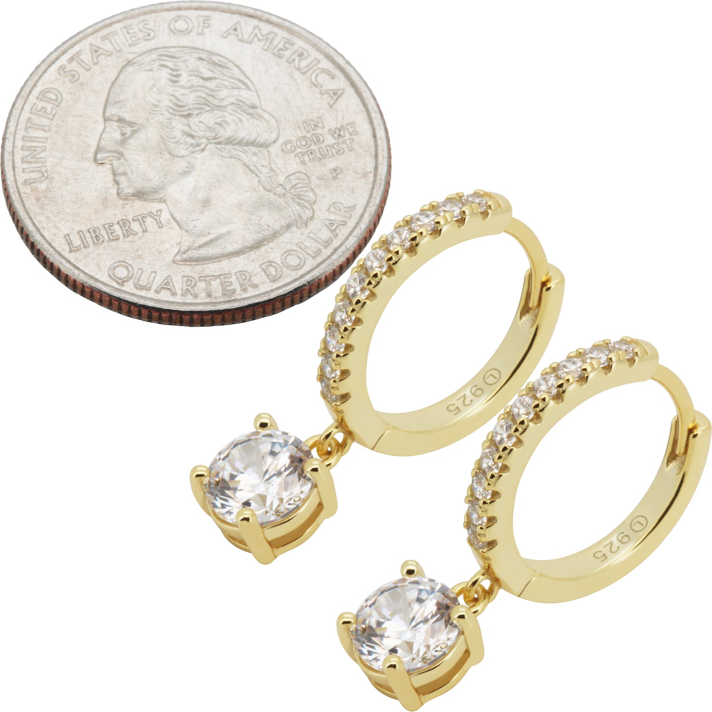 Solitaire Drop Pavé Hoops