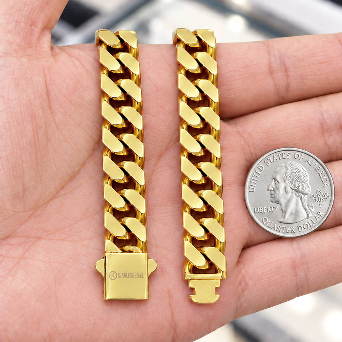 13mm Square Cut Cuban Link Chain 24"