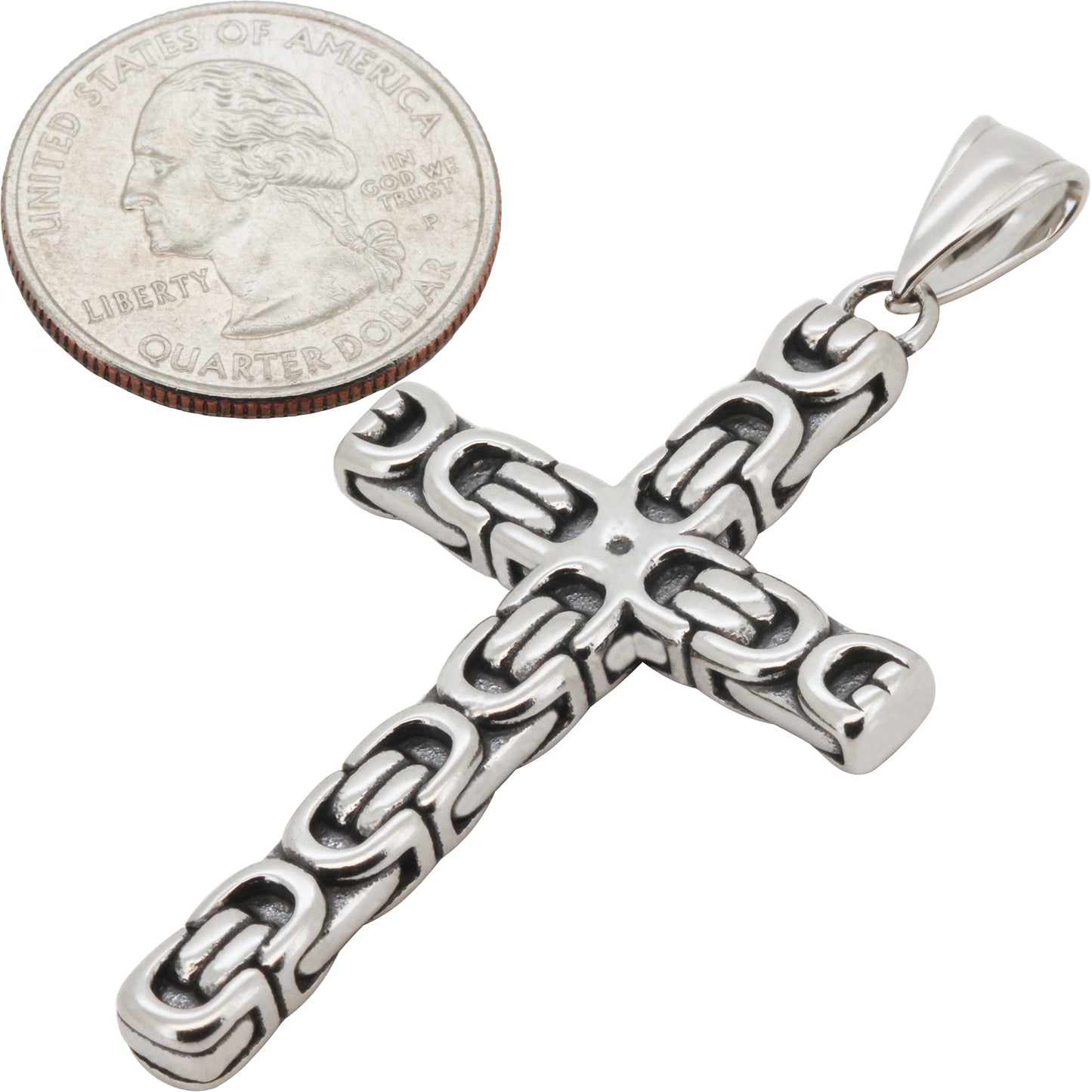 6mm Byzantine Link Cross Pendant
