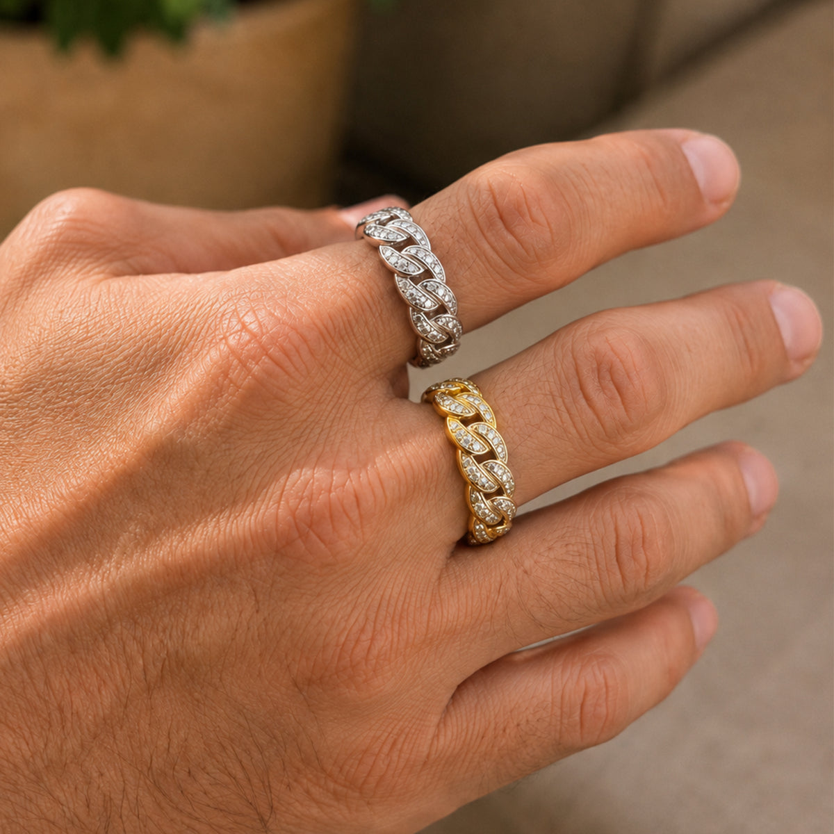 7.5mm Cuban Link Ring Size 11