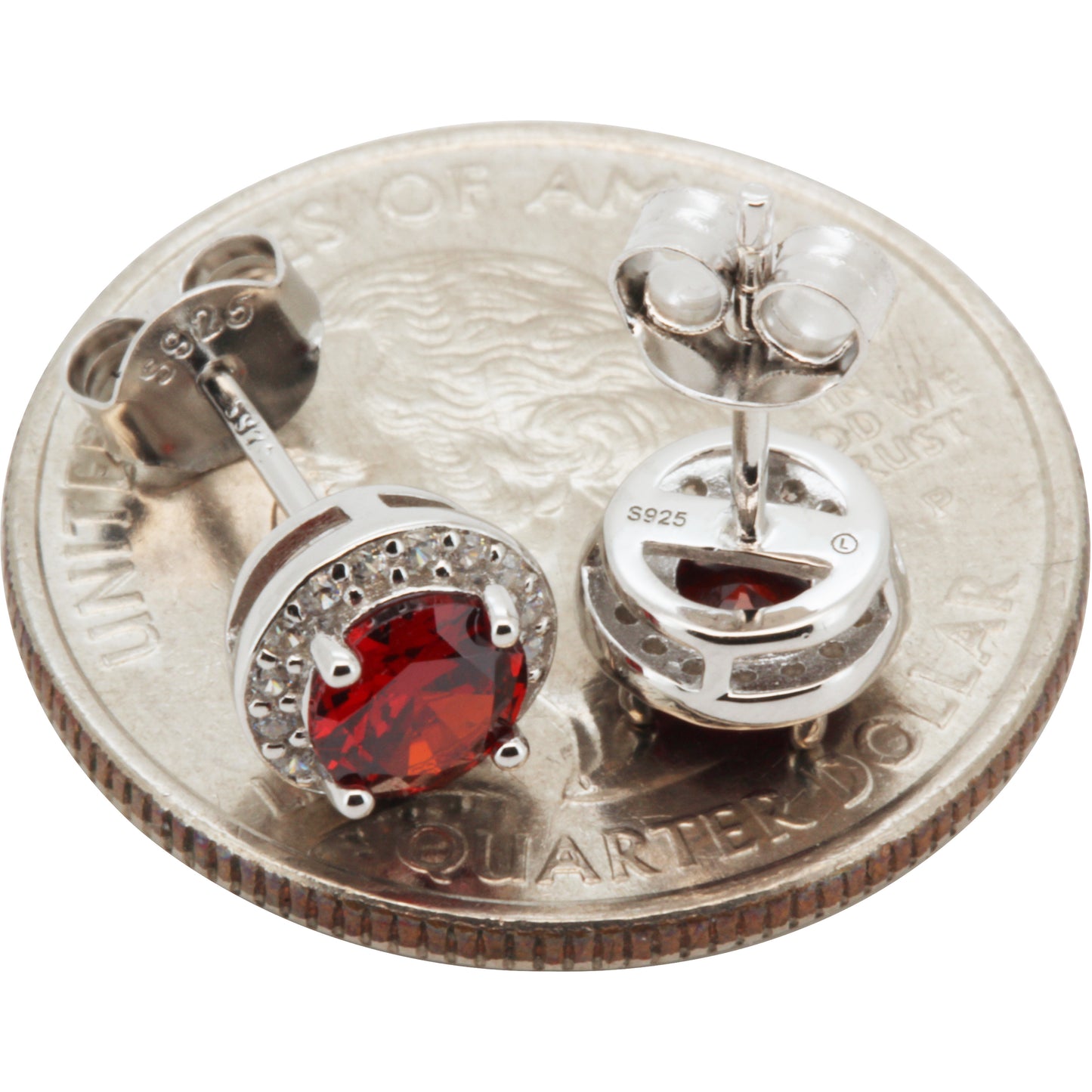 7mm Birthstone Circle Studs