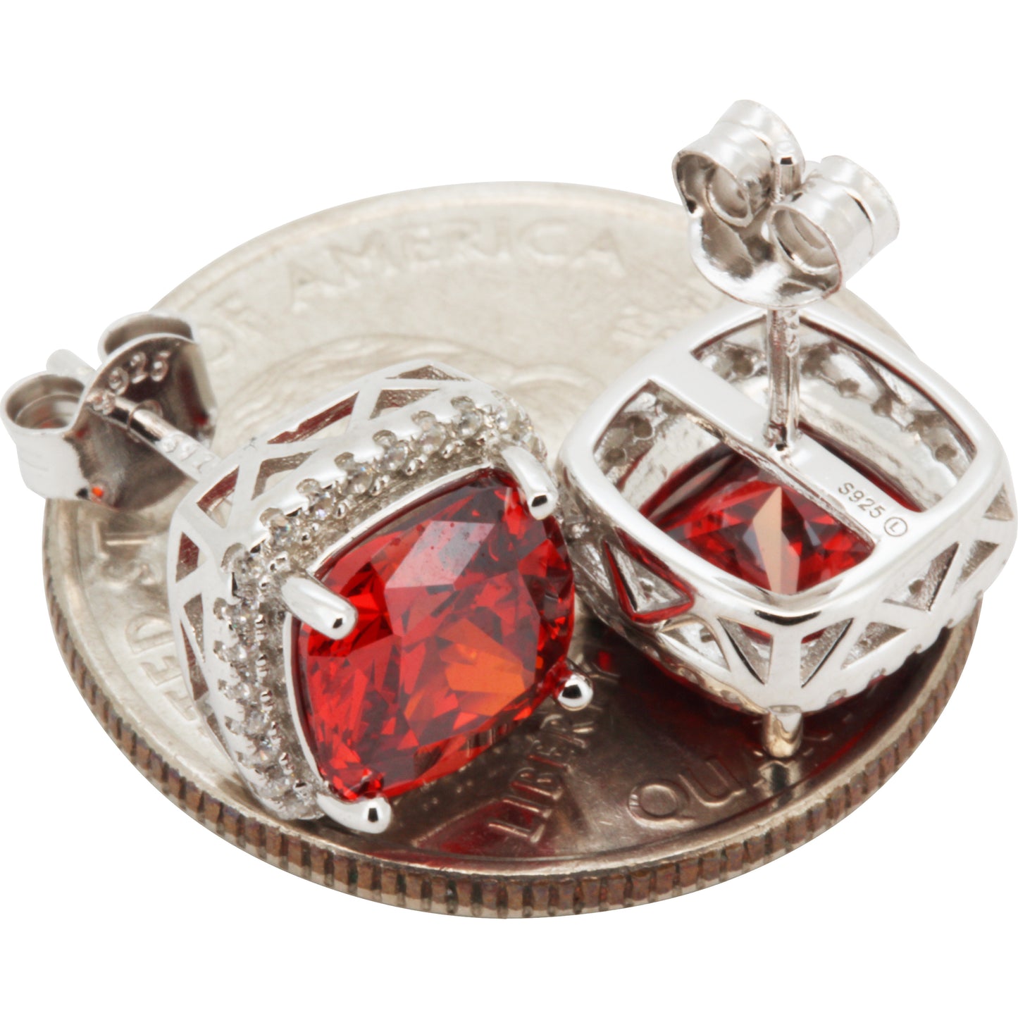 10mm Birthstone Square Studs