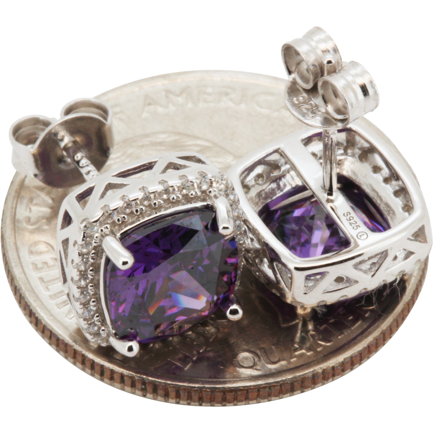 10mm Birthstone Square Studs