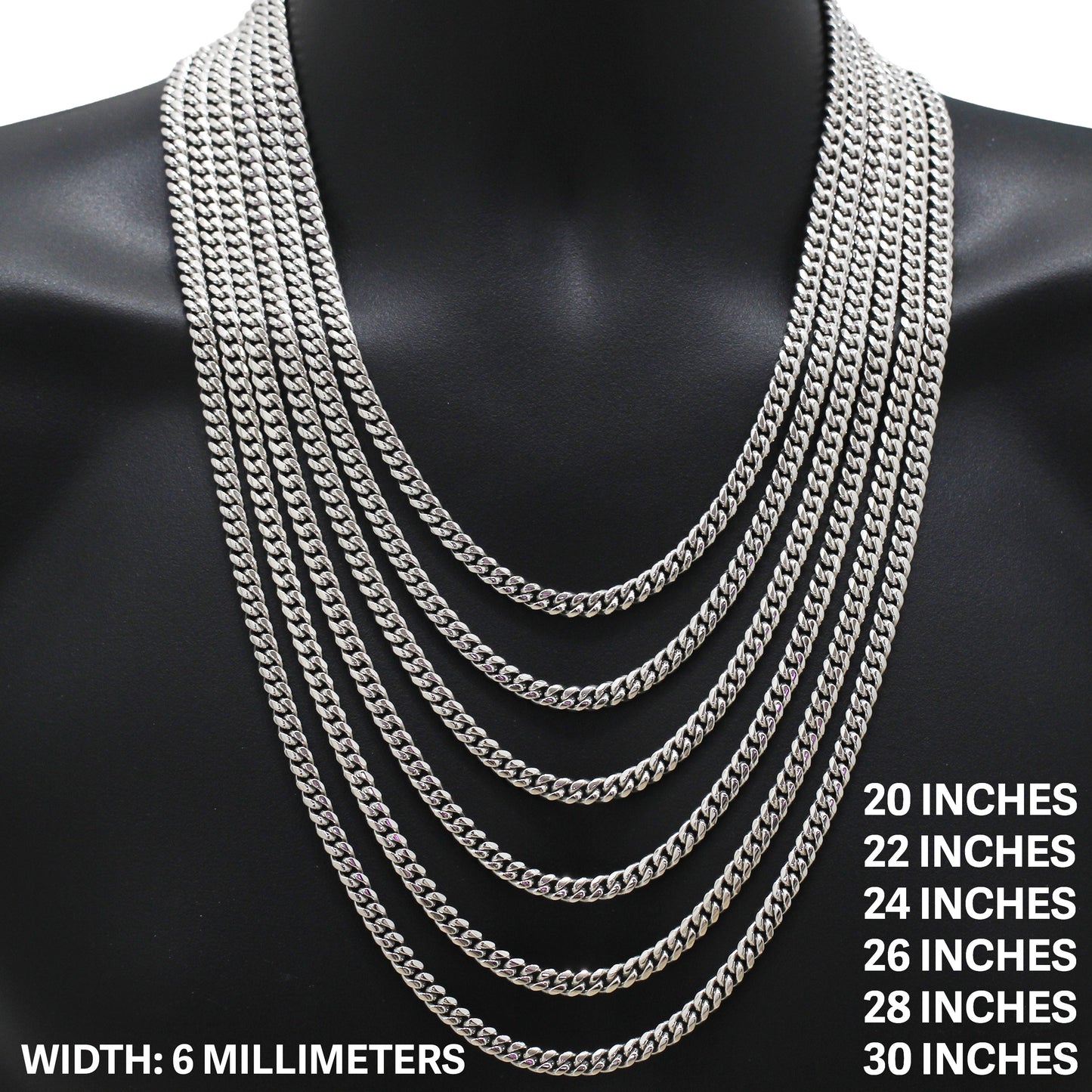 6mm Miami Cuban Link Chain 20"