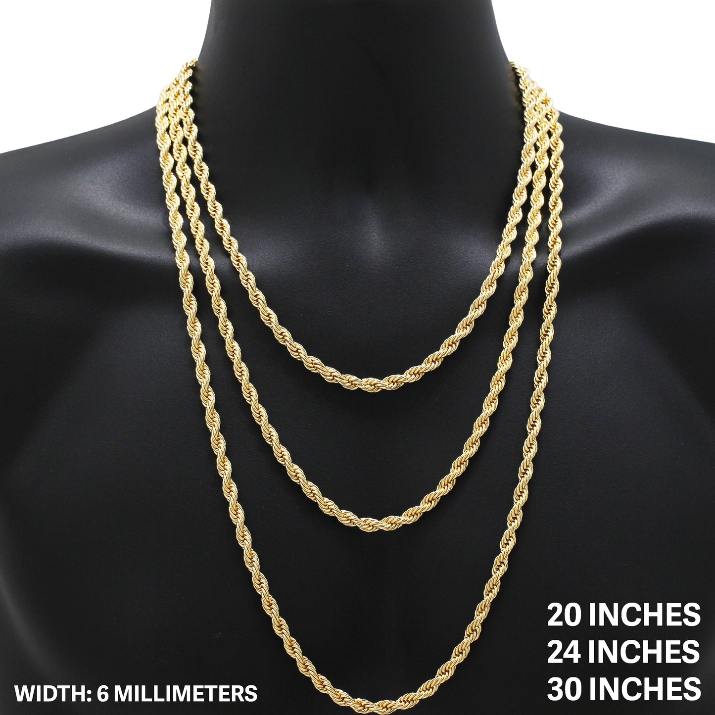 6mm Rope Chain 20"
