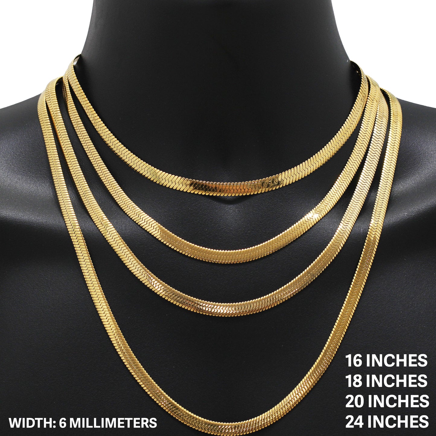 6mm Herringbone Chain 16"