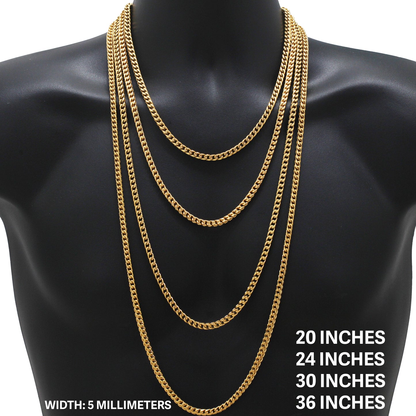5mm Smooth Franco Chain 20"