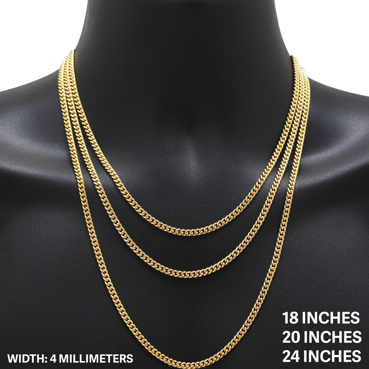 4mm Miami Cuban Link Chain 20"