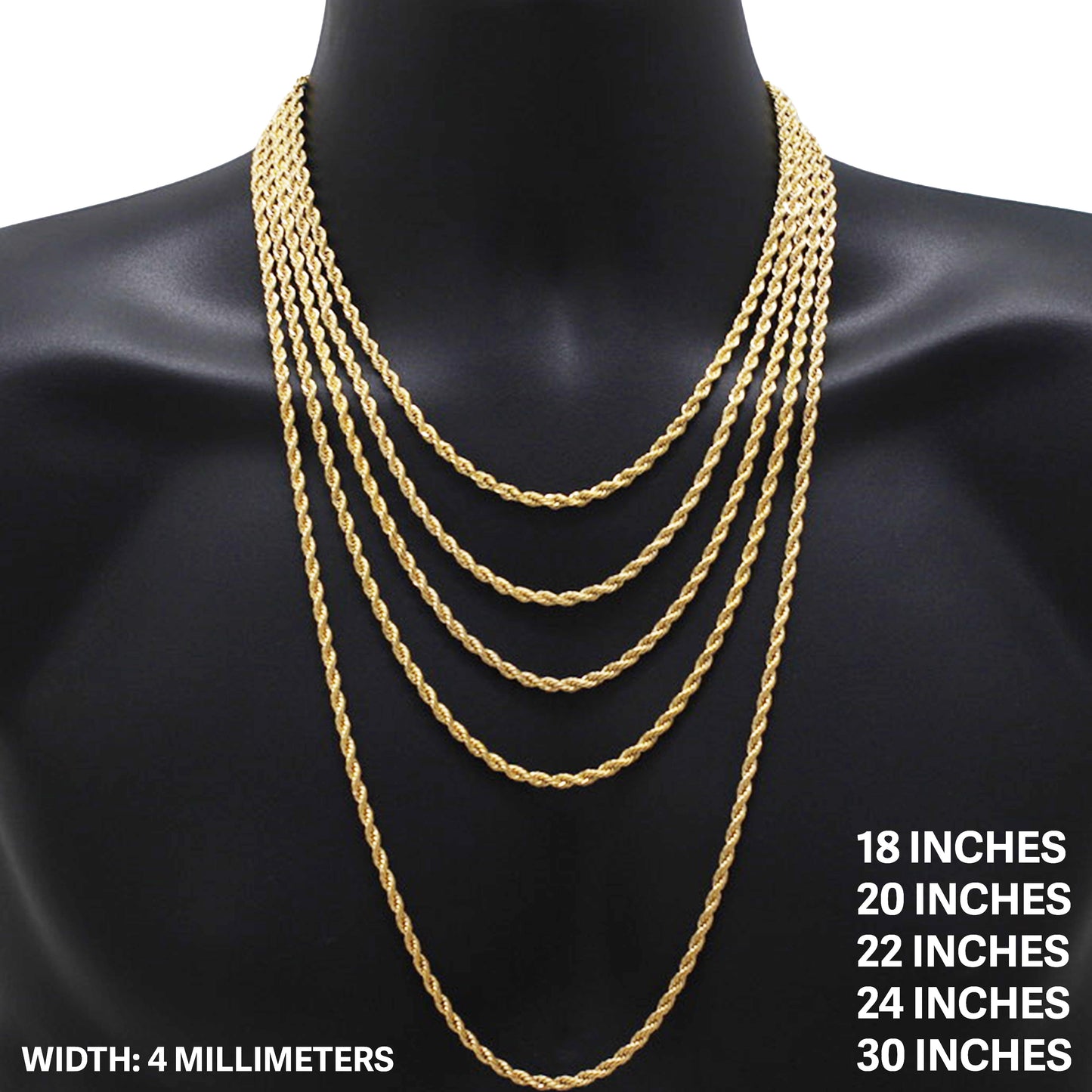 4mm Rope Chain 18"