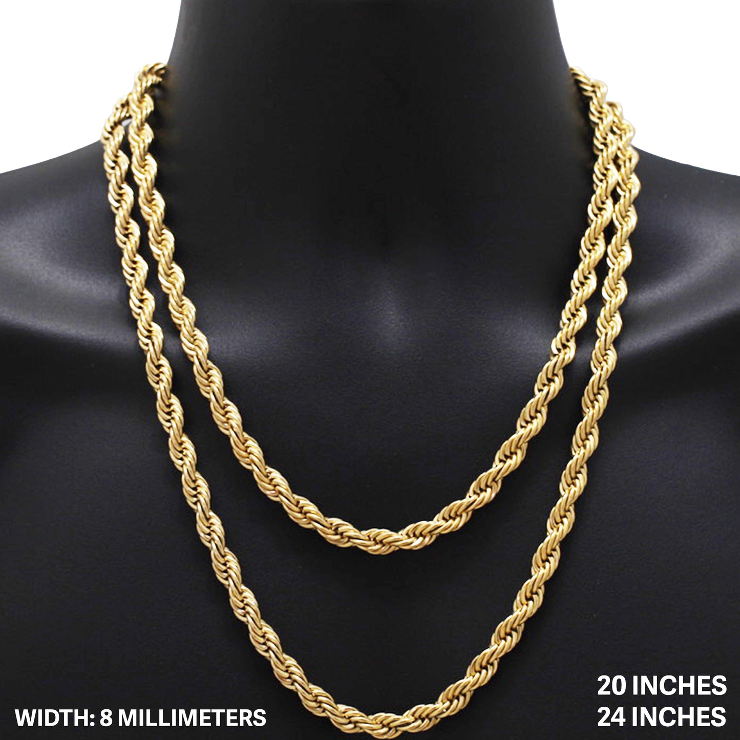 8mm Rope Chain 20"