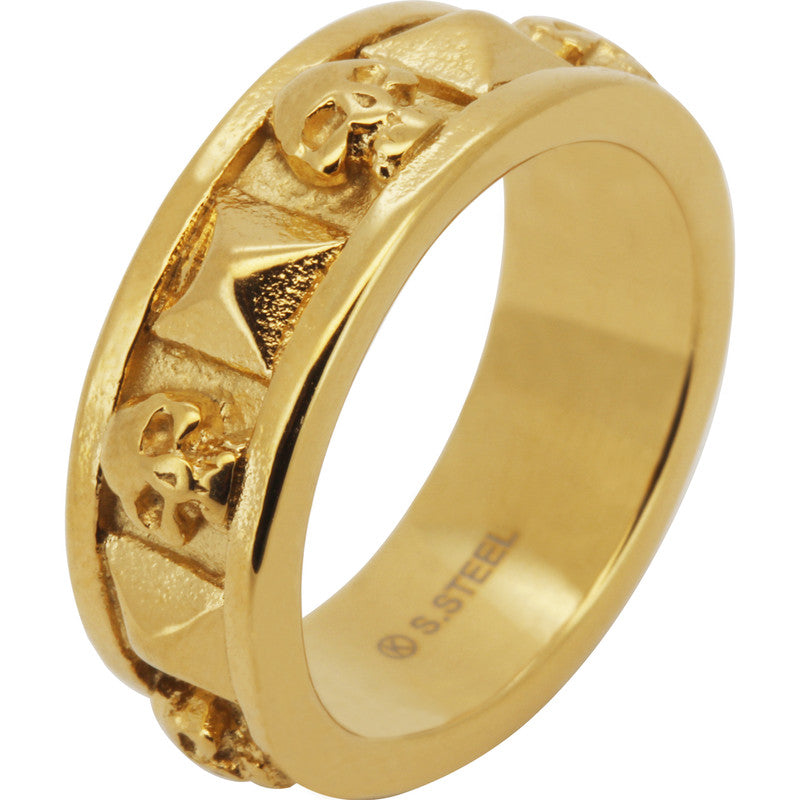 8mm Skull Head Band Ring Size 7