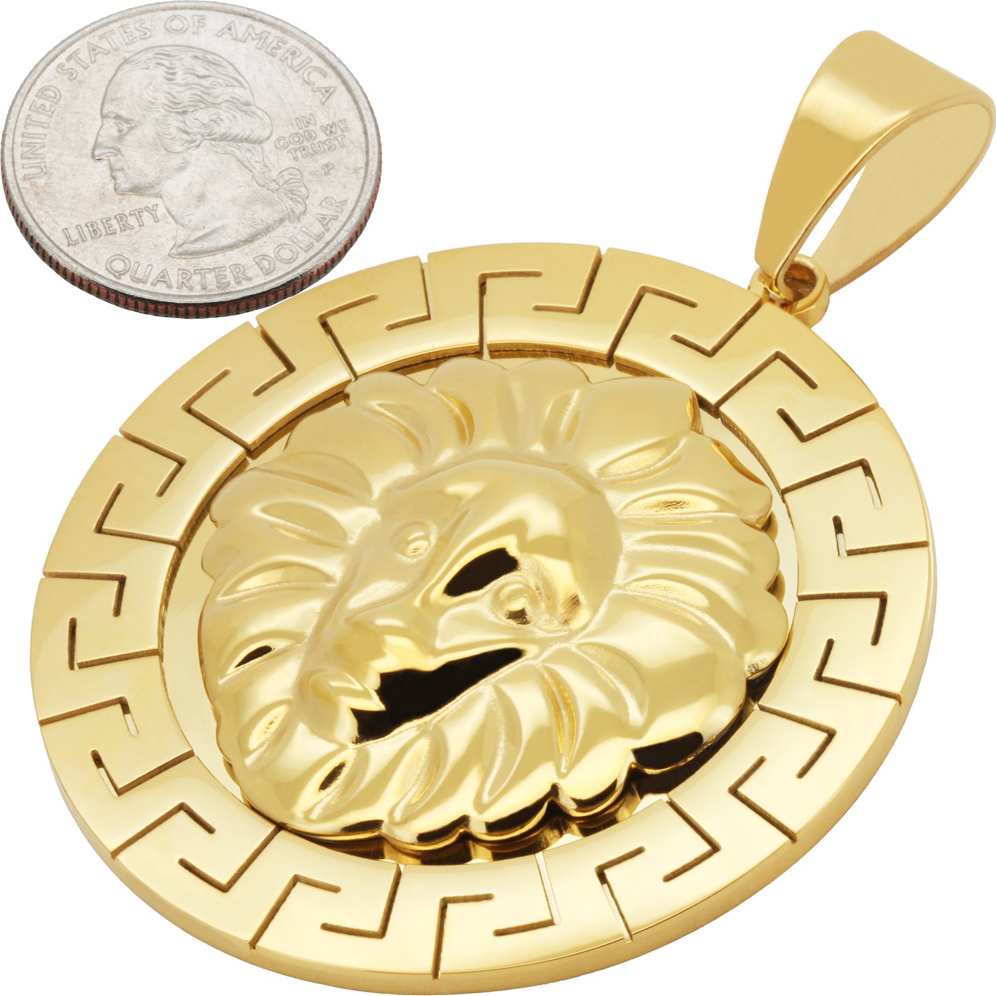 Lion Head Medallion Pendant