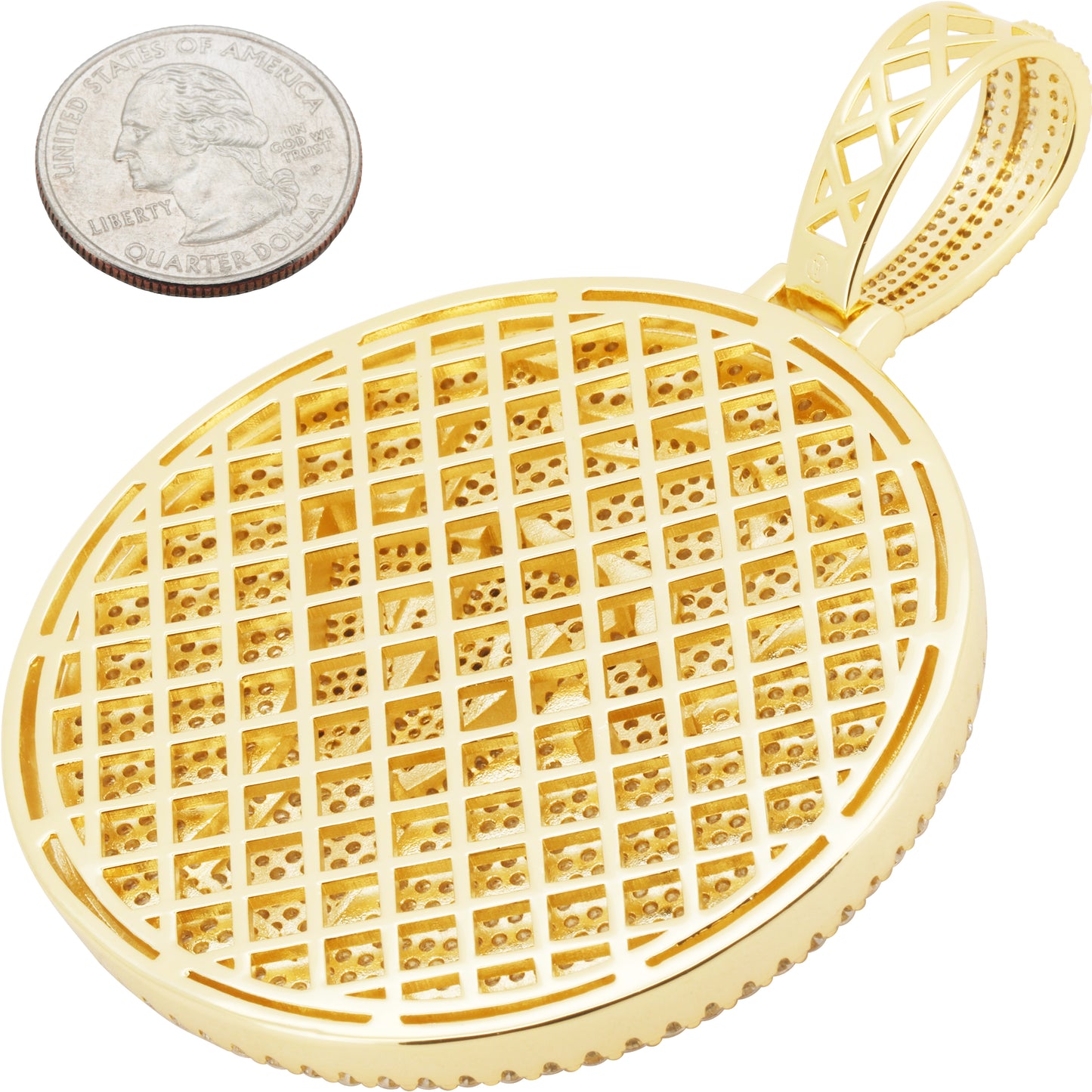 Quadruple Number 7 Circle Pendant