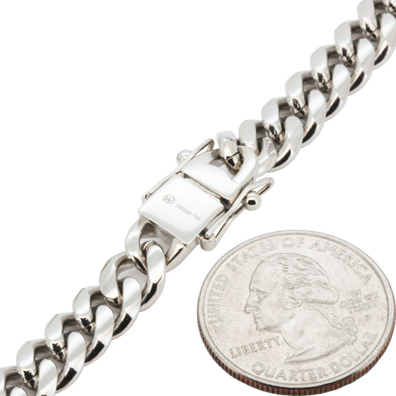 8mm Miami Cuban Link Bracelet 12"