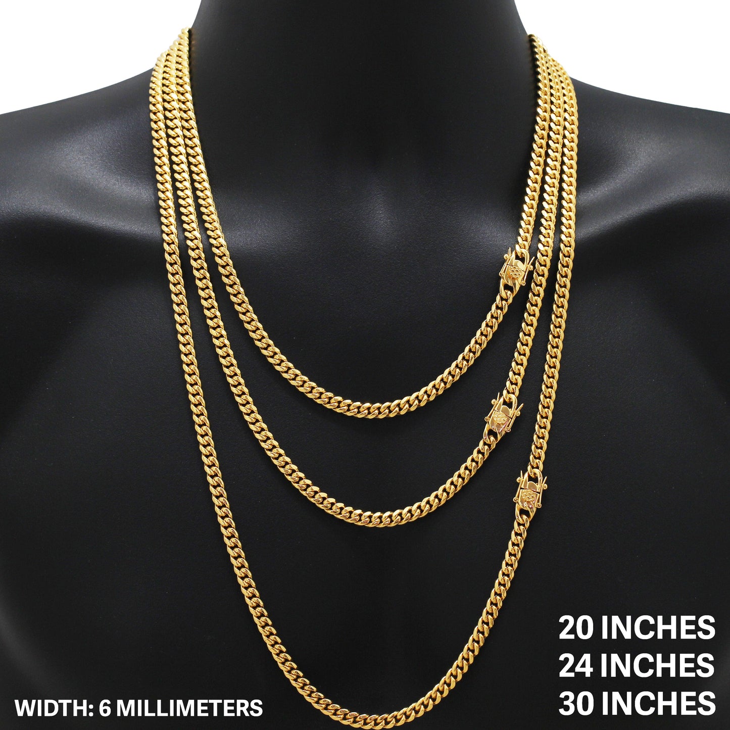 6mm Miami Cuban Link Chain 34"
