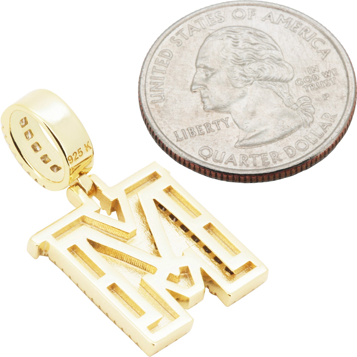 Block Letter M Pendant