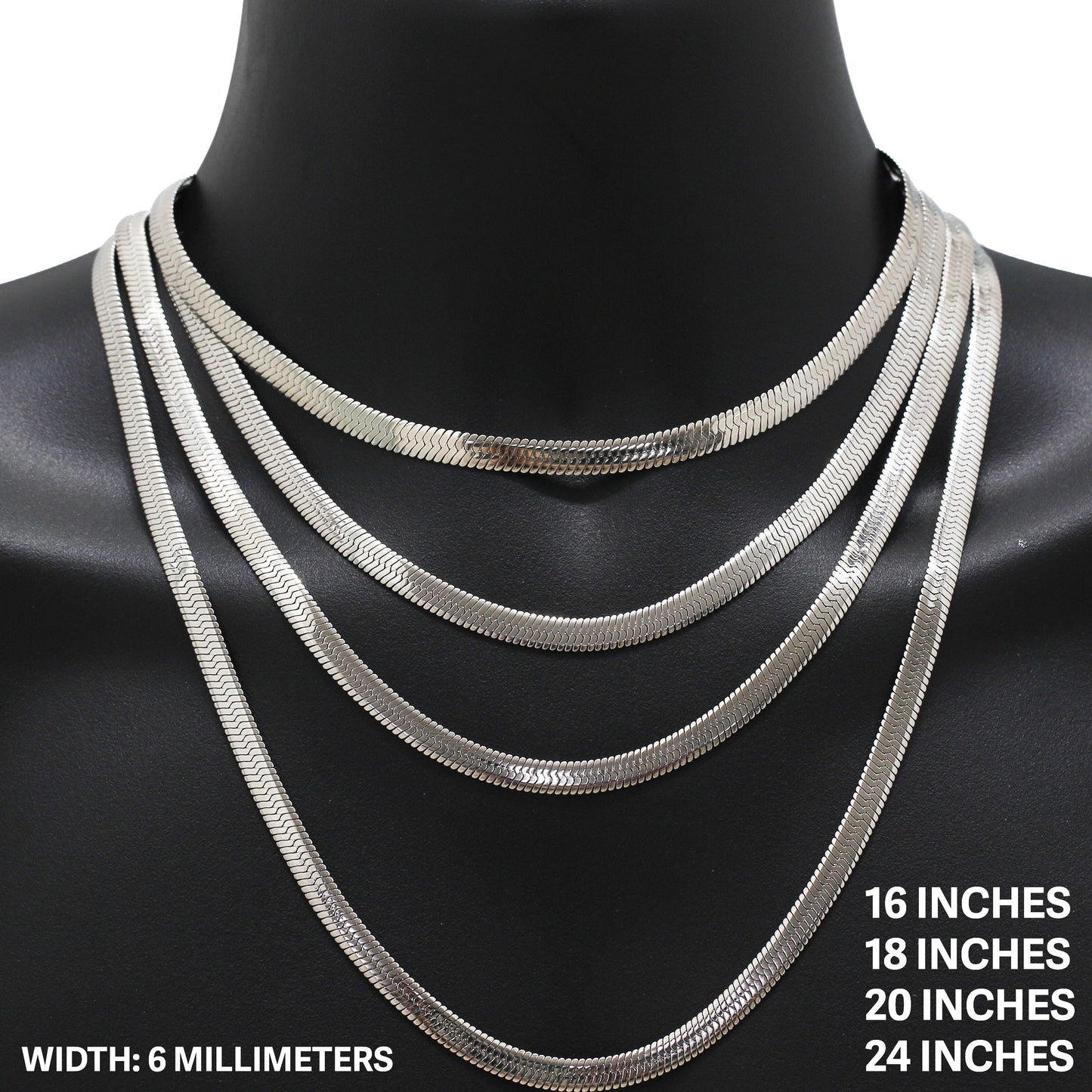 6mm Herringbone Chain 18"