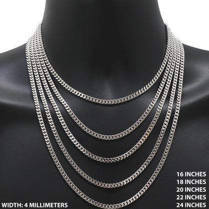 4mm Square Cut Cuban Link Chain 20"