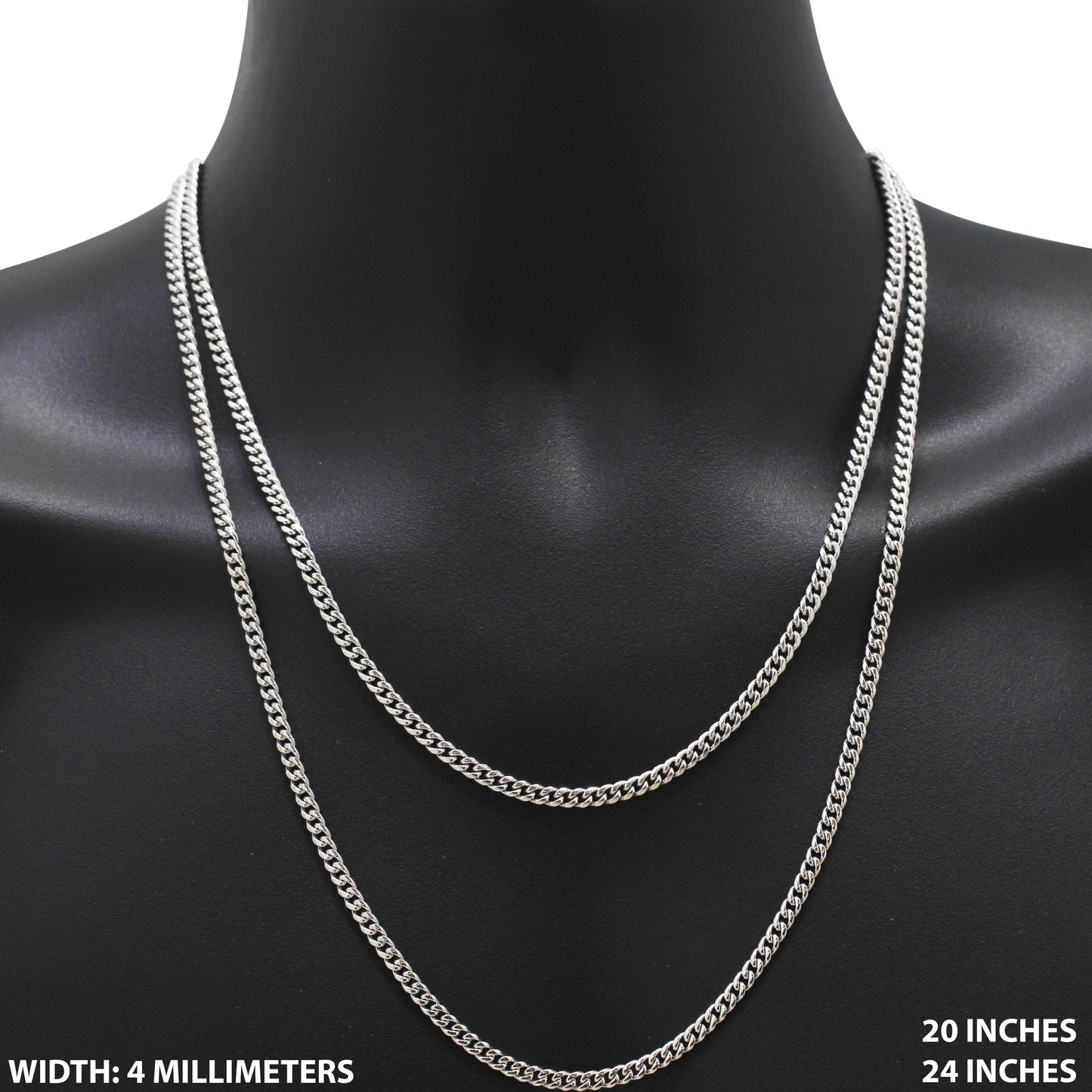 4mm Miami Cuban Link Chain 24"