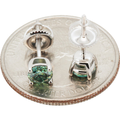 5mm 1ctw Moissanite Emerald Solitaire Studs