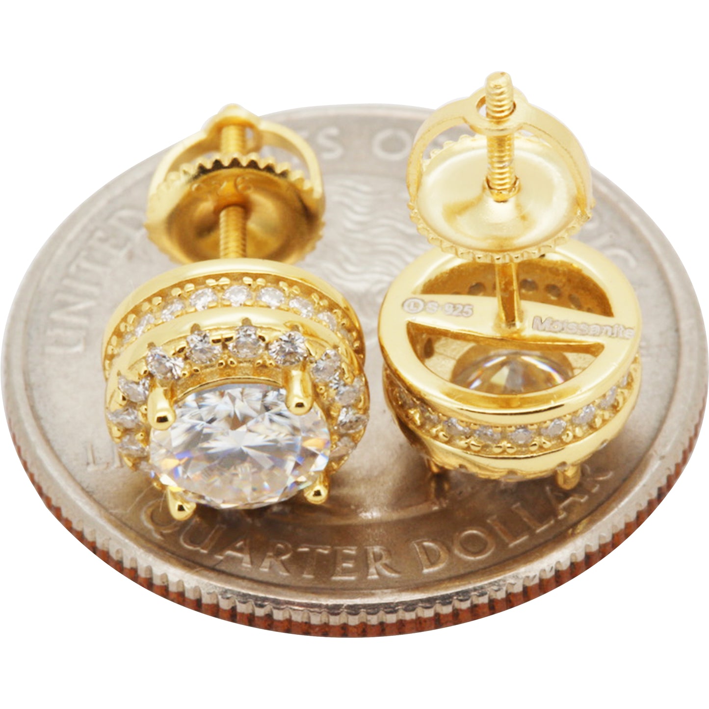 9mm 2.13ctw Moissanite Circle Halo Studs