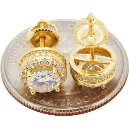 9mm 2.13ctw Moissanite Circle Halo Studs