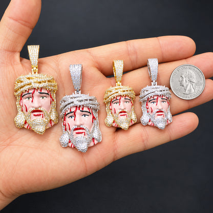 Enamel Bleeding Jesus Piece Pendant L