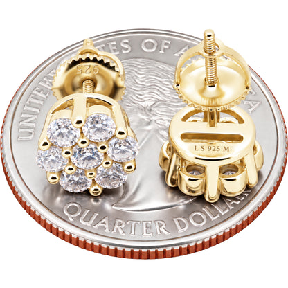 Moissanite 8mm Honeycomb Cluster Studs