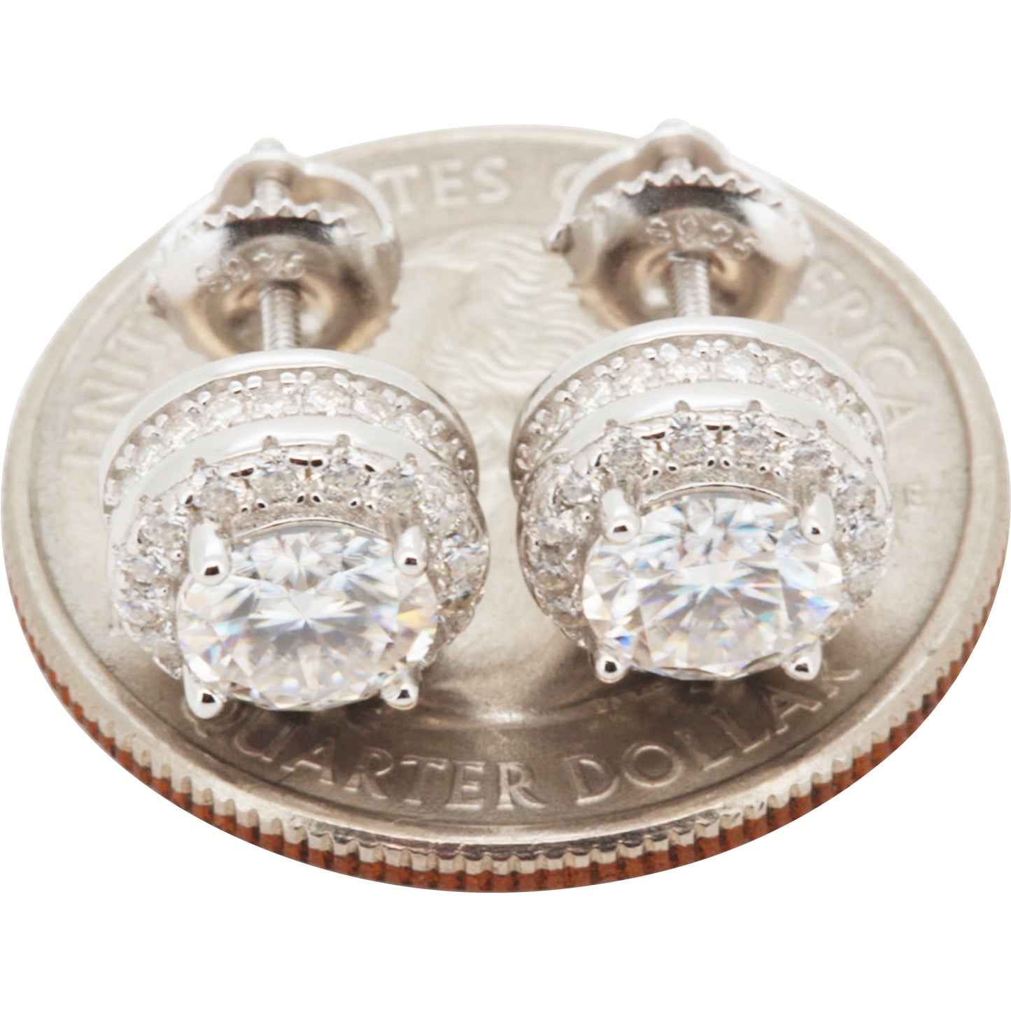 9mm 2.13ctw Moissanite Circle Halo Studs