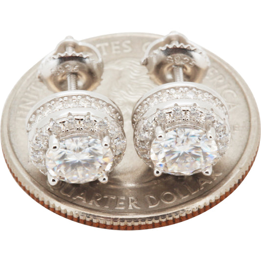 9mm 2.13ctw Moissanite Circle Halo Studs