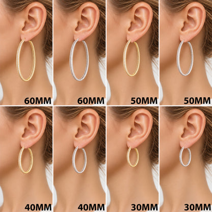 4x30mm Pavé Baguette Hoops