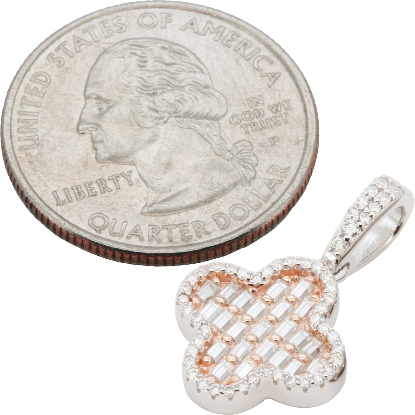 0.9ctw Moissanite Clover Pendant