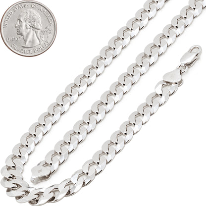 8.5mm Diamond Cut Curb Cuban Link Chain 22"