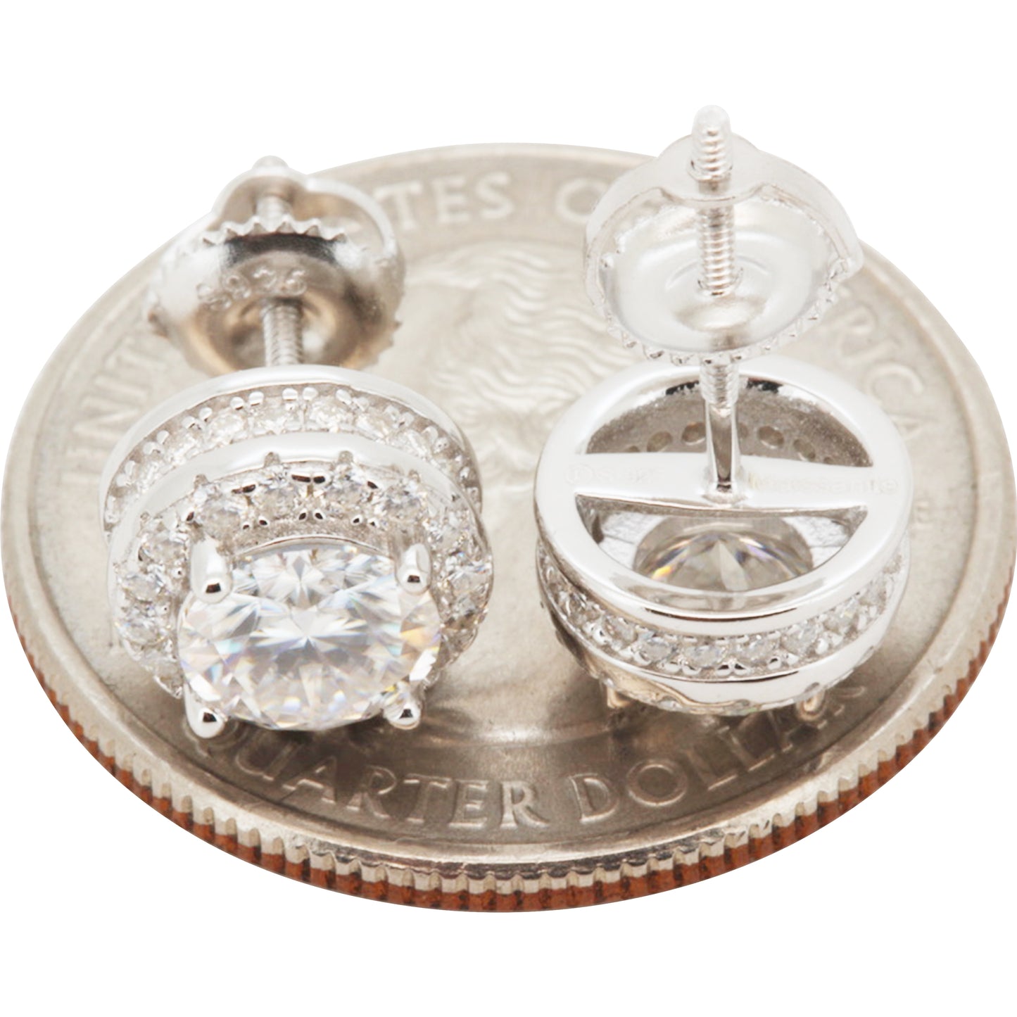 9mm 2.13ctw Moissanite Circle Halo Studs