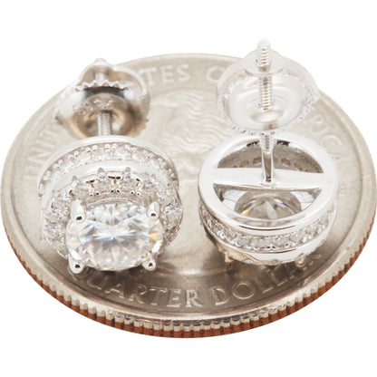 9mm 2.13ctw Moissanite Circle Halo Studs