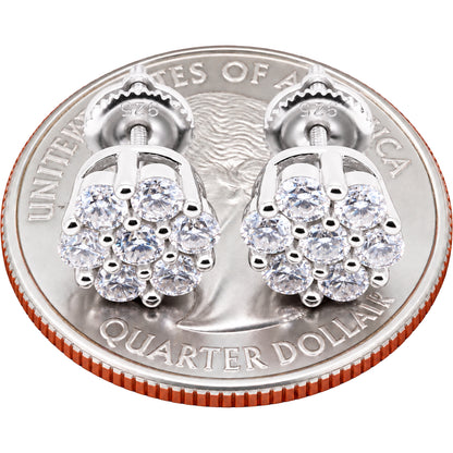 Moissanite 8mm Honeycomb Cluster Studs
