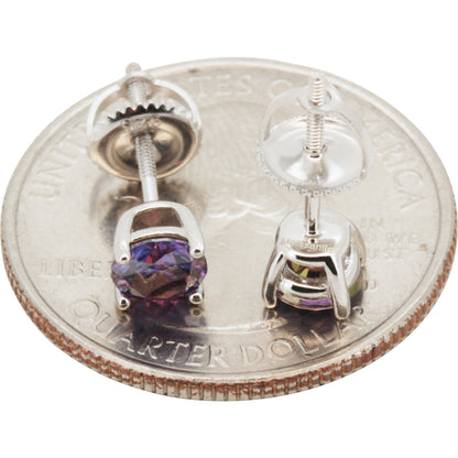 5mm 1ctw Moissanite Amethyst Solitaire Studs