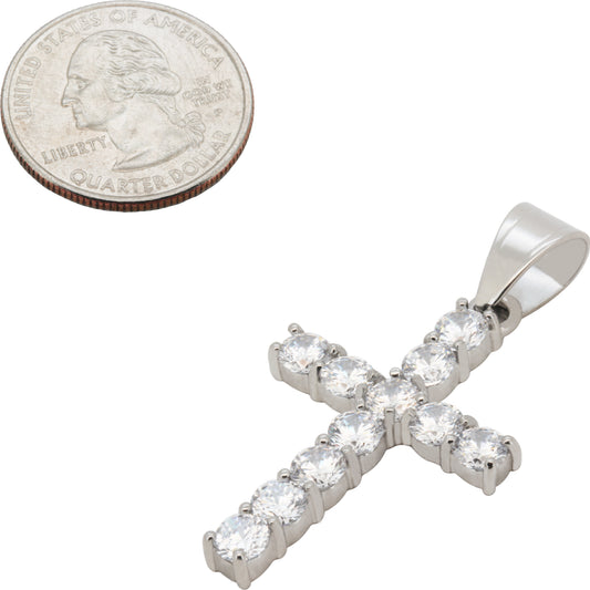 5mm Tennis Cross Pendant