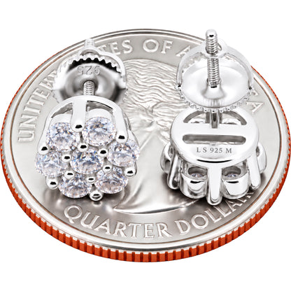 Moissanite 8mm Honeycomb Cluster Studs