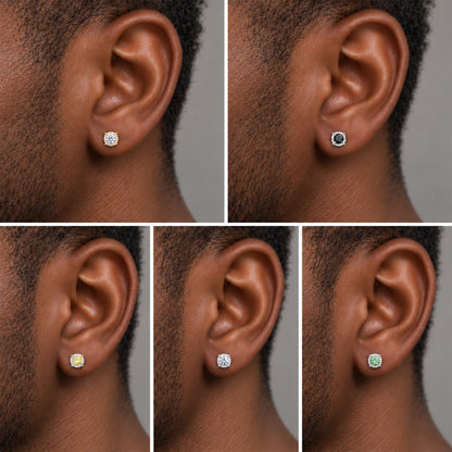 7.5mm Moissanite Circle Halo Studs