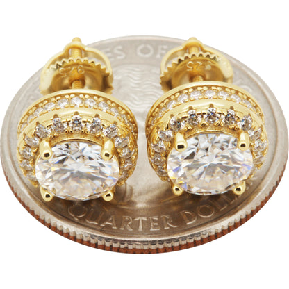 10mm 3.1ctw Moissanite Circle Halo Studs