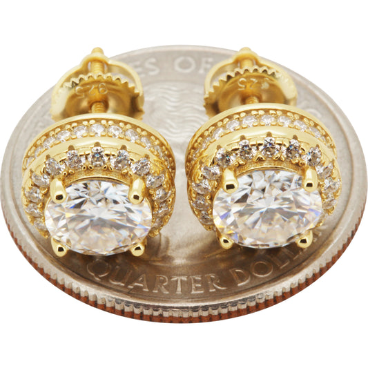 10mm 3.1ctw Moissanite Circle Halo Studs