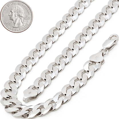 11mm Diamond Cut Curb Cuban Link Chain 22"