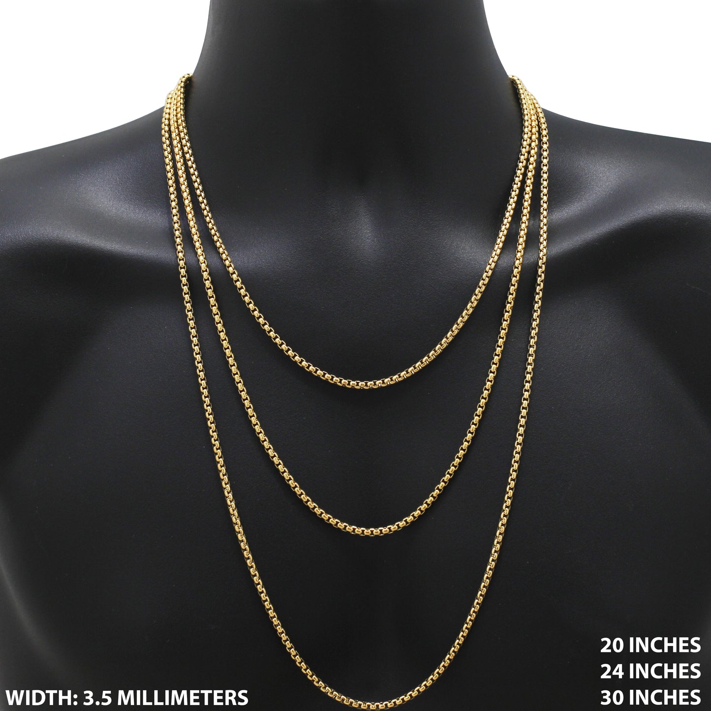 3.5mm Box Chain 20"