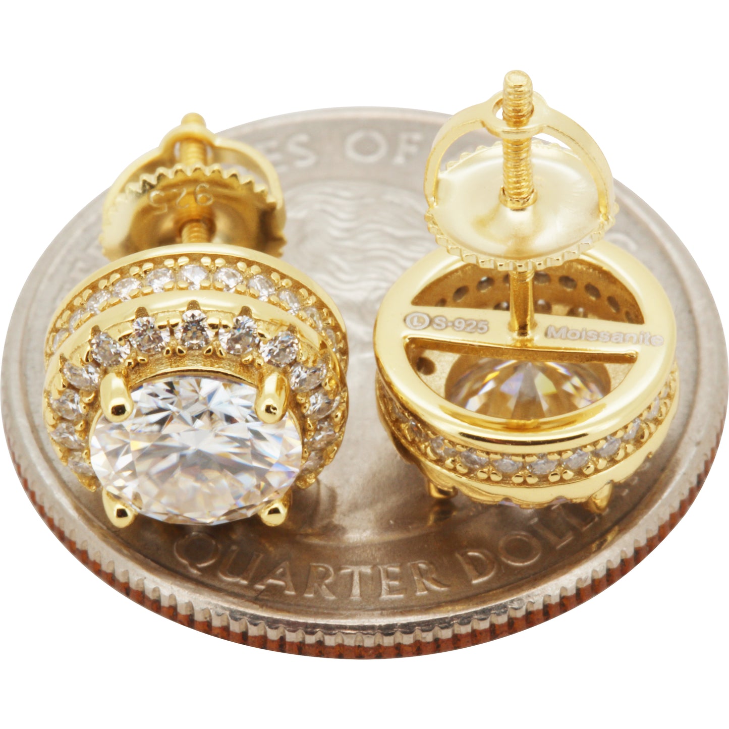 10mm 3.1ctw Moissanite Circle Halo Studs