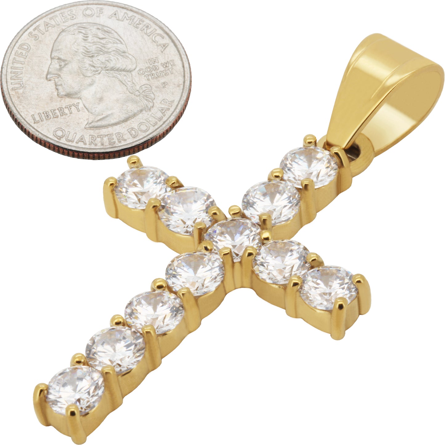 7mm Tennis Cross Pendant