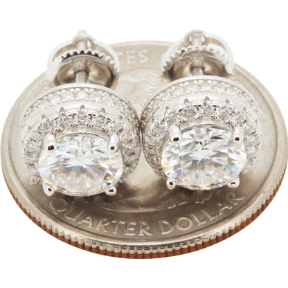10mm 3.1ctw Moissanite Circle Halo Studs