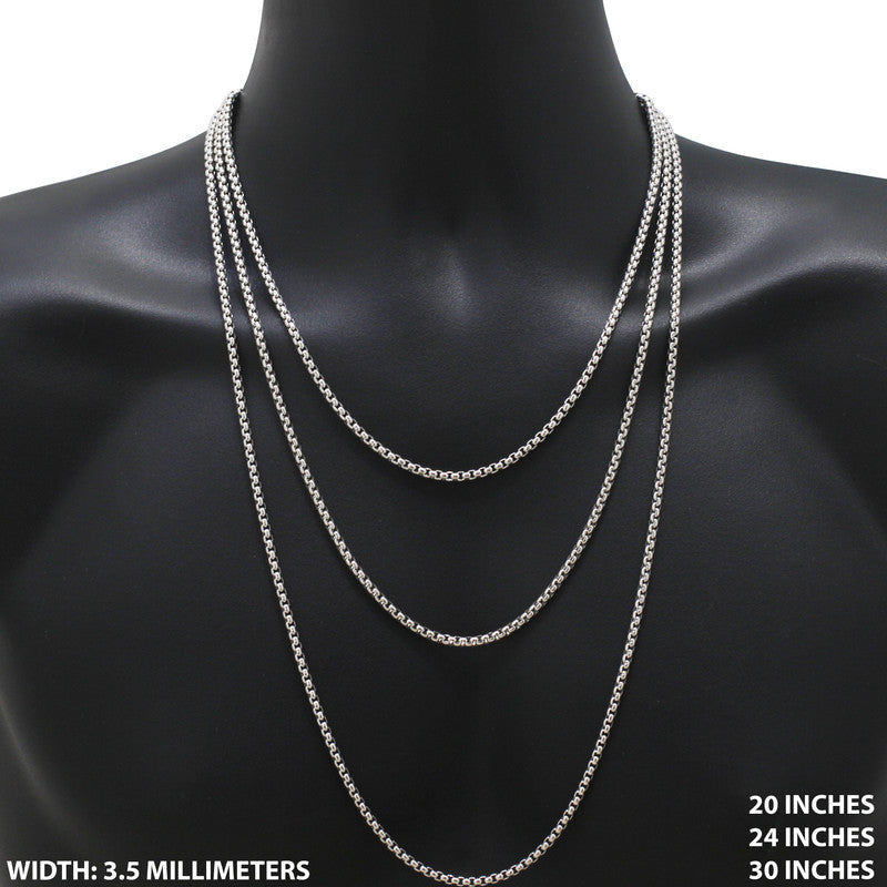 3.5mm Box Chain 24"