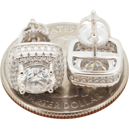 2.96ctw Moissanite 10mm Halo Square Studs